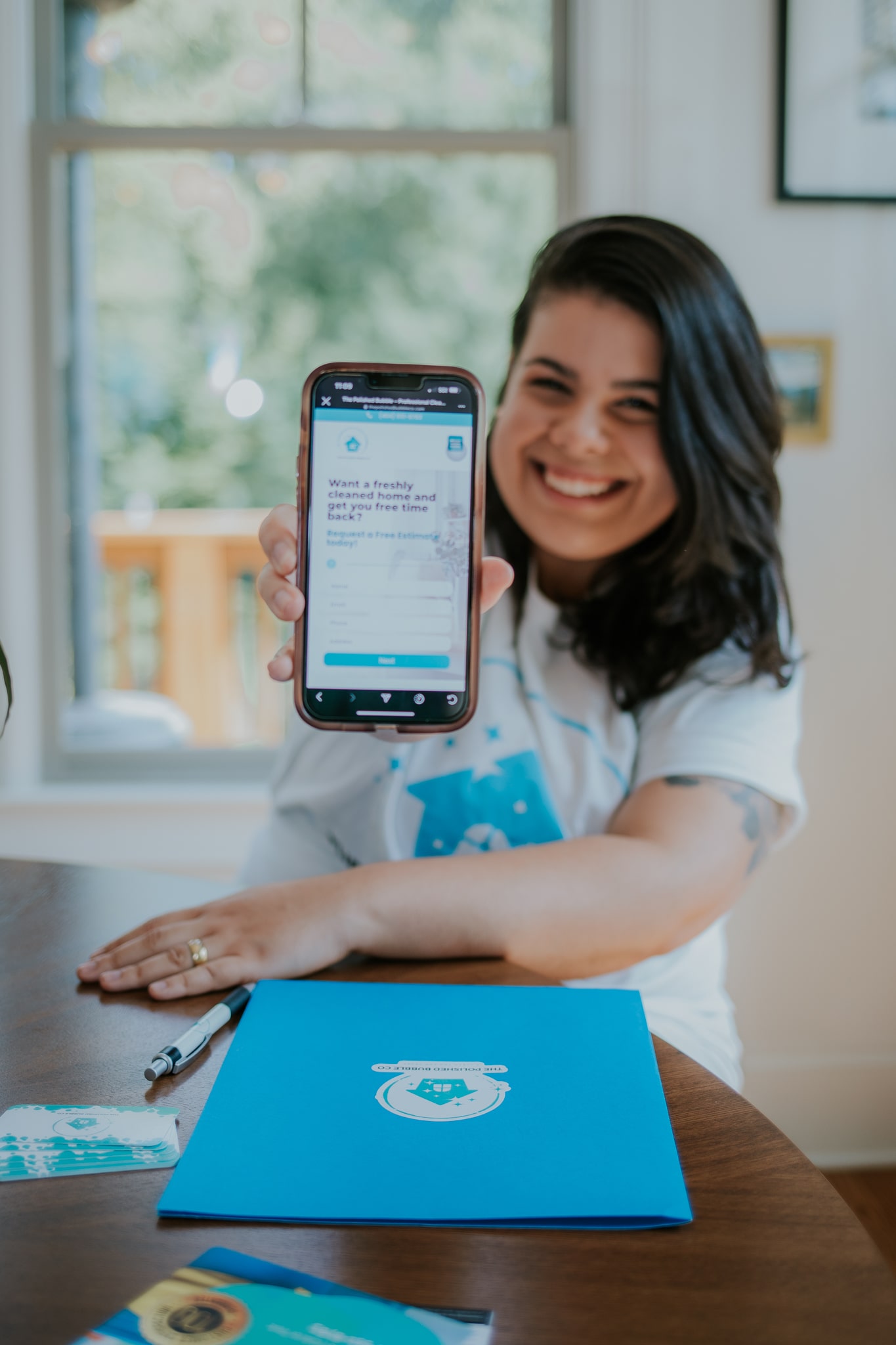 Family celebrating 4th of July in a clean home